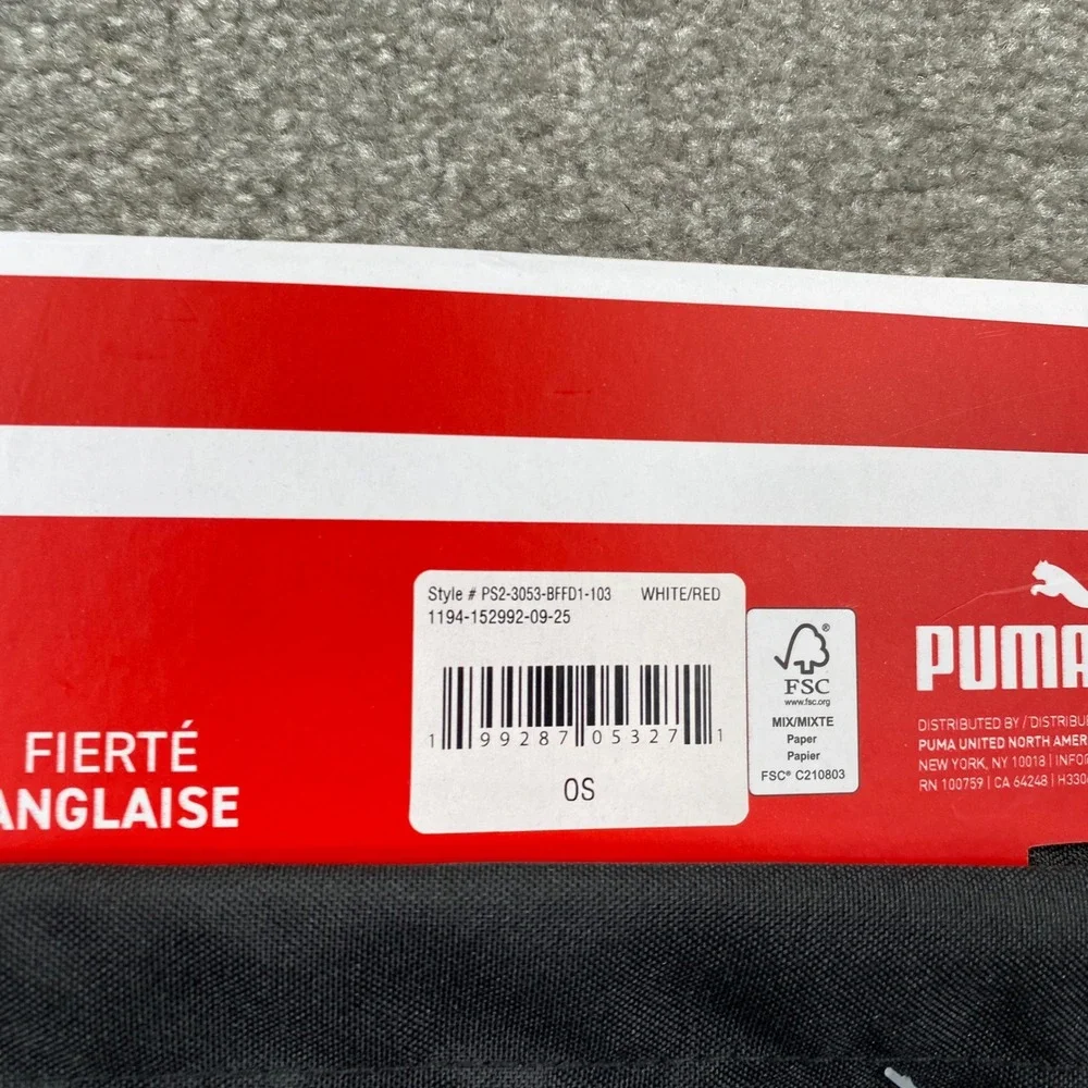 Puma Carry Sack Drawstring Backpack Unisex OS Black Red White Adjustable Cords